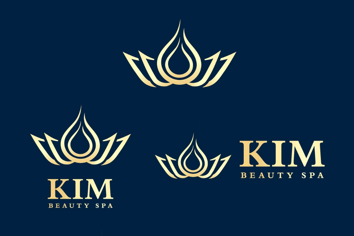 Những biến tấu trong thiết kế logo Kim Beauty Spa
