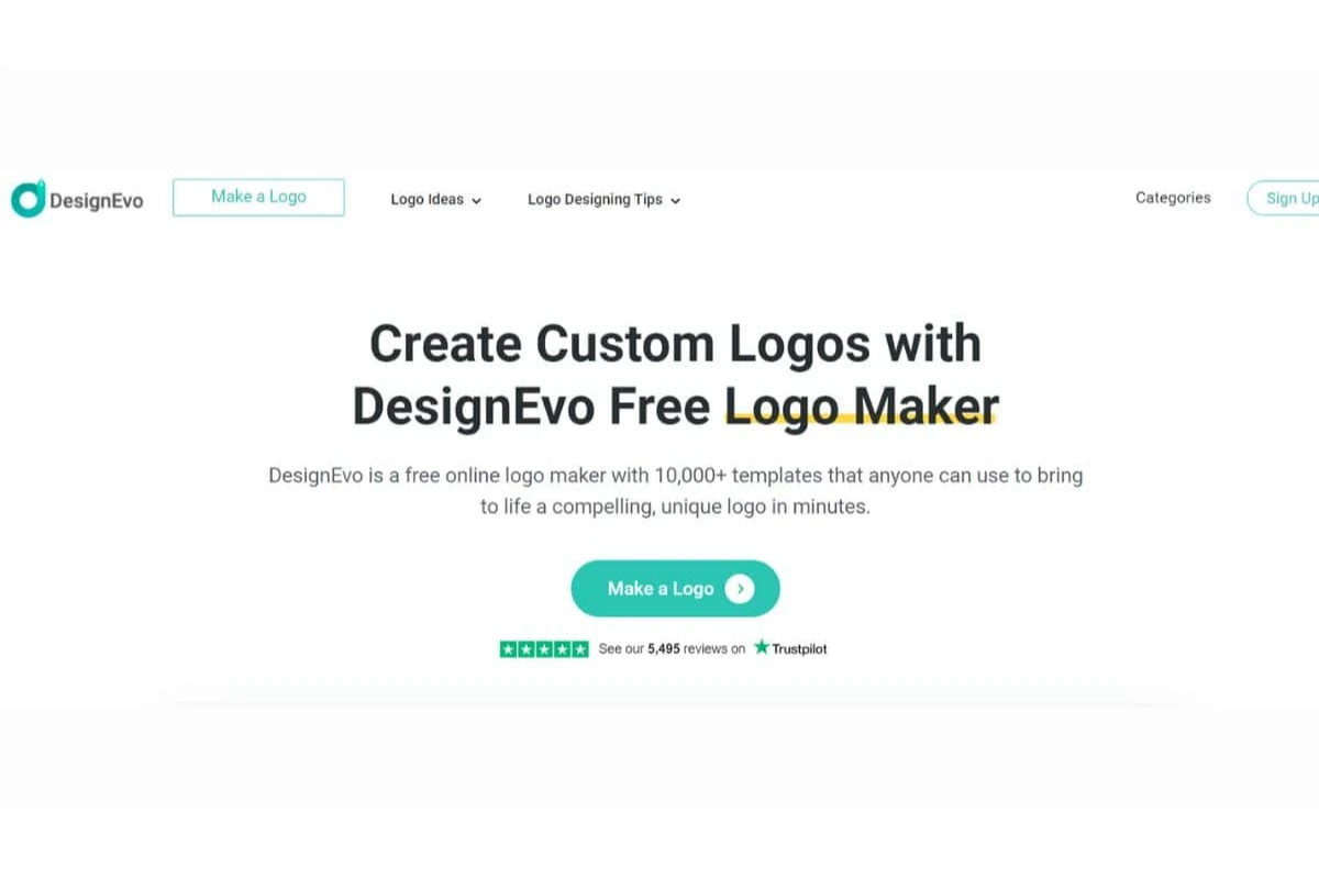 Trình tạo logo AI nhiều tính năng tốt nhất – DesignEVO